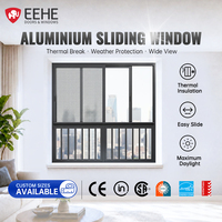 Fenêtre coulissante en aluminium EEHE NFRC CSA avec drainage dissimulé et triple vitrage pour villa de luxe avec vue sur la mer