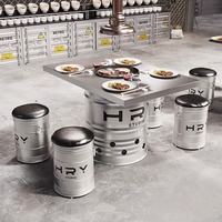 Table de gril de barbecue coréen coréen sans fumée d'intérieur de charbon de bois de forme carrée