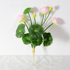 ดอกบัวประดิษฐ์ขนาดเล็กทำจากผ้าไหมสำหรับตกแต่งสวนในบ้าน - Product Image 6