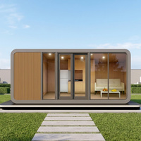 Capsule spatiale à usage commercial direct des fabricants, cabine apple avec terrasse et escaliers, 40 pieds, 20 pieds, pod de luxe pour bureau, cabine apple