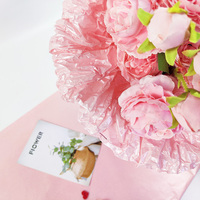Papier Kraft Froissé Rose Fleur de Cerisier DIY, Papier d'Emballage Imperméable et Anti-Graisse Jetable Motif Fleur de Poire des Neiges