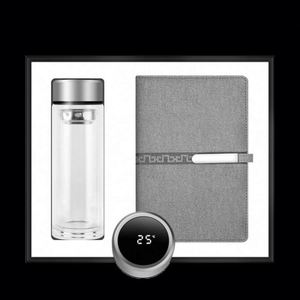 <b>Top</b> Selling Custom logo Elegant Glass Cup with Temperature Controlled and Long Metal Magnetic Notebooks for Corporate Gift Set - Product Image 3