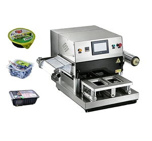 Machine d'emballage MAP à source de chaleur pneumatique 220V, scellage automatique écologique pour barquettes alimentaires, fruits et viandes - Product Image 1