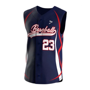 Camiseta Deportiva Personalizada con Logotipo OEM, Camiseta sin Mangas con Botones, Sublimación Personalizada, Diseño de Jersey de Béisbol para Hombres, Mujeres y Niños - Product Image 1
