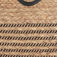 Grand sac fourre-tout décontracté unisexe en paille naturelle tressée avec fermoir à fermoirs et deux poignées, style féminin, personnalisable