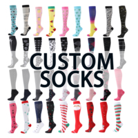 Chaussettes de compression personnalisées OEM avec logo, hauteur genou, pour le sport, vente en gros, fabricant de chaussettes de compression pour hommes et femmes