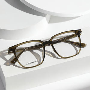 GTP J10009 Gafas ópticas cuadradas unisex con montura mediana, lentes AC, protección UV400, color té translúcido - Product Image 3