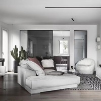 Ensemble de canapé d'angle en tissu minimaliste italien nordique Petit salon Design unique lavable détachable convivial