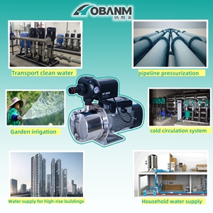 Hobanm 1HP thép không gỉ cao áp lực nước máy bay phản lực bơm tự mồi Ly Tâm Bơm tăng áp với động cơ đồng - Product Image 4