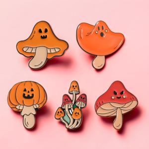 Usine personnalisée mignon mode champignon musique épingles pins métal artisanat impression UV émail breloques épinglettes - Product Image 2