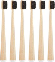 Brosse à dents en bambou sans plastique, poils naturels de queue de cheval, soin buccal quotidien