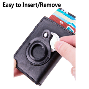 Trendy <b>RFID</b> Blocking Black Faux Leather Mens Card Holder <b>Wallet</b> Pop Up Credit Card Case Trifold <b>Wallet</b> for Men with ID Window - Product Image 5