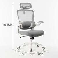 En stock, livraison rapide, chaise de bureau ergonomique à dossier haut en maille, appui-tête réglable, soutien lombaire, chaise de direction pivotante