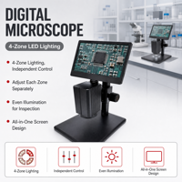 Fournisseur OEM Microscope tout-en-un 0,7x-4,8x avec zoom 2s pour l'inspection des composants électroniques, éclairage 4 zones MSS-M-YT001