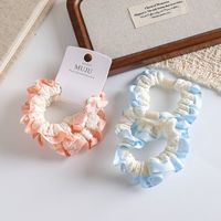 MUJU B231 Lot de 2 chouchous en dentelle double couche 7,5 cm en tissu brodé, avec carte code-barres, prêt à la vente, faible MOQ