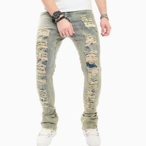 Vente en gros d'usine, jeans confortables pour hommes, pantalons décontractés, denim uni, technique de lavage foncé pour toutes les saisons - automne, hiver, été - Product Image 2