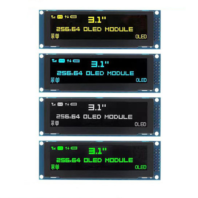 3.12 inch 256*64 Yellow Green White Blue Mono OLED Screen Module SSD1322 Parallel SPI PMOLED Display with 16Pin Serial PCB Board