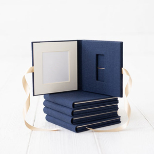 <span class=keywords><strong>OEM</strong></span> Quà Tặng Đám Cưới Folio Giấy Vải Lanh Hộp Ảnh Trường Hợp In USB Flash Drives Tông Cứng Bao Bì Hộp Với USB Stick - Product Image 2