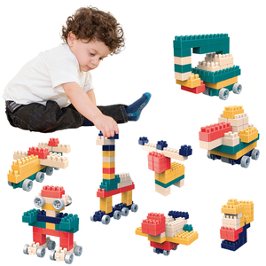 Gốc Sáng Tạo Tự Làm Xây Dựng Chơi Thiết Lập Toddler soi Sáng Lắp Ráp Đồ Chơi 58Pcs Nhựa Lớn Hạt Khối Xây Dựng Cho Trẻ Em - Product Image 3