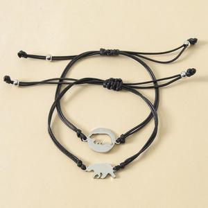 Edelstahl Mama Bär <span class=keywords><strong>Baby</strong></span> Charm Armband Mutter Kind Trendiges Antik-Silber Plattiertes Herzförmiges Jubiläumsgeschenk - Product Image 5