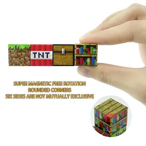 Mainan Dekompresi Puzzle Kubus DIY, Batang Magnetik Kreatif DIY Hadiah Ubin Magnet