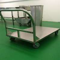 Carretilla de Plataforma de Acero Inoxidable 304, Carretilla de Mano con Plataforma Plana, Carro de Mano Plano