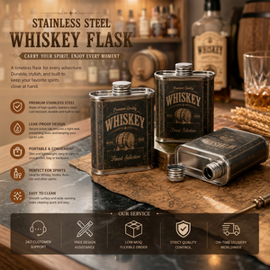 Boîte rectangulaire en acier inoxydable de 200 ml pour alcool, conteneur d'emballage en métal de qualité alimentaire pour whisky et vodka - Product Image 2