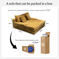 Conjunto de Sofá Modular por Compresión Combinación Moderna al Vacío para Sala de Estar Muebles de Tela Comprimida Hechos en China Fábrica de Foshan