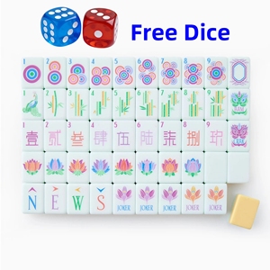 Stock 1.24*0.91*0.63 Inch Yellow Portable Travel 4 Layer Engraved Acrylic Luxury 160 <b>Set</b> America Sorbet <b>Mahjong</b> Entertainment - Product Image 2