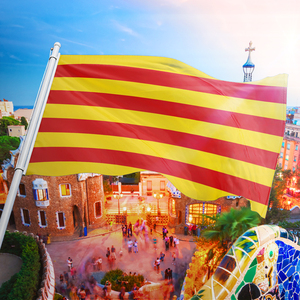 Bandiera personalizzata barcellona città a buon mercato 100% poliestere striscione spagnolo - Product Image 3
