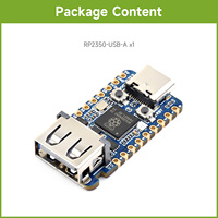 RP2350-USB-A Waveshare Placa de Desarrollo USB Mini Basada en Raspberry Pi, Microcontrolador de Doble Núcleo y Doble Arquitectura de 150MHZ