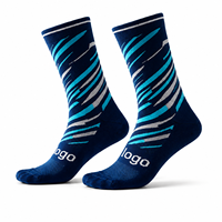 Chaussettes de cyclisme sur route techniques à logo personnalisé, rayures dynamiques, maille respirante et soutien de la voûte plantaire