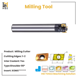 Porte-fraises indexable pour plaquettes XOMX060208 XOMX090308 XOMX120408, fraise à épaule carrée à 90 degrés, tige longue - Product Image 2