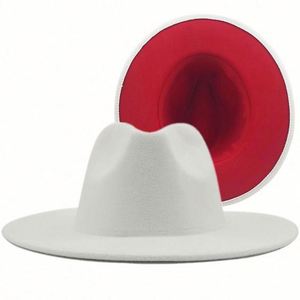 Sombreros Fedora de Fieltro de Lana con Base Roja, Sombrero Fedora de Dos Tonos para Invierno, para Mujer - Product Image 3
