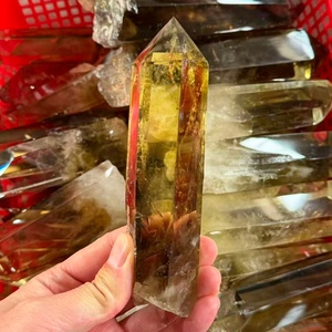 고품질 러프 시트린 타워 크리스탈 공예 원석 쿼츠 완드 장식 선물용 - Product Image 1