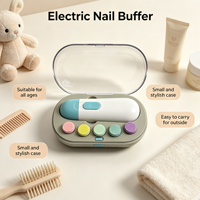Polisseuse à ongles silencieuse à faible vibration avec 5 têtes de ponçage bleues rigides pour adultes et nourrissons