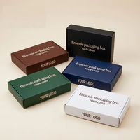 Boîte d'emballage en papier pliable personnalisée pour brownies, gâteaux, biscuits, pains, donuts et produits de boulangerie, de qualité alimentaire, recyclable et imprimée, vente en gros
