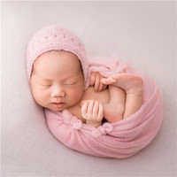 Ensemble de bonnet et d'écharpe en laine mohair pour nouveau-né, accessoire de photographie pour bébé, tenue de pose pour photographie de nourrisson, accessoire de studio