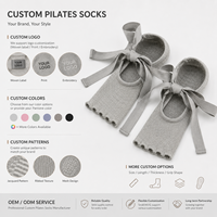 Chaussettes de Pilates personnalisées antidérapantes à bout ouvert avec sangle en ruban pour femmes, idéales pour le yoga, la barre et le ballet