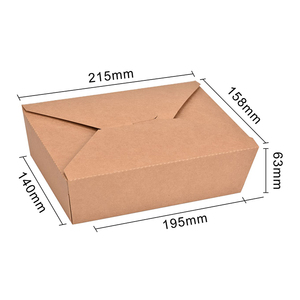 Caja de Papel Kraft Desechable de Grado Alimenticio para Empacar Comida Rápida - Product Image 3