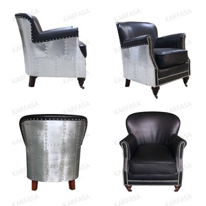 Sillón Chesterfield de Cuero Retro Personalizable, Patas de Madera, Diseño Europeo/Americano, Marca Karfasa, <span class=keywords><strong>Muebles</strong></span> Clásicos - Product Image 5