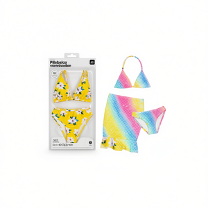 Costume da bagno intero HDJ con controllo pancia, scollo all'americana, stampa floreale e gonna, per bambine, taglie 4, 6, 8, 10, 12, 14 - Product Image 2