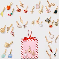 Hypoallergénique 18K Or Nouveau À La Mode DIY Incrusté Zircon En Acier Inoxydable Pendentif Sport Alimentaire Style Charmes À La Mode pour Bracelets