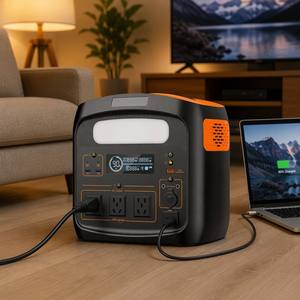 สถานีไฟฟ้าพกพา 1200W ช่องเสียบ USB-C PD คู่ พร้อมไฟ LED อัจฉริยะ 3 ช่อง AC คลื่นไซน์บริสุทธิ์ สำหรับตั้งแคมป์และใช้ในบ้าน - Product Image 2