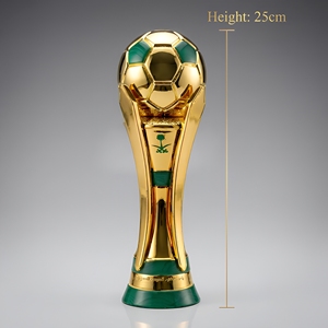 Trofeo de Fútbol de Metal de Lujo Personalizado de 25 cm, Estilo <span class=keywords><strong>Copa</strong></span> Mundial 2026, Premio de Fútbol con Caja de Cuero, Regalos de Bienvenida con Grabado Láser - Product Image 3
