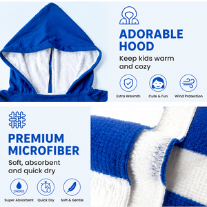 <span class=keywords><strong>Poncho</strong></span> de <span class=keywords><strong>Baño</strong></span> y Playa con Capucha para Bebés y Niños, de Microfibra Suave de Secado Rápido, con Estampado Personalizado, 60*120cm - Product Image 4