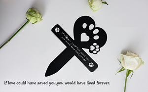 GILIWAY - Marcador de Tumba Personalizado de Metal para Mascotas, Perros y Gatos, Placa Conmemorativa Impermeable para Exteriores, Decoración de Cementerio Grabada Personalizada - Product Image 4