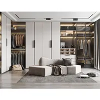 Armário de quarto modular personalizado, armário com design moderno