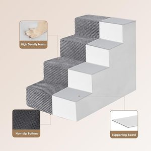 Chengjun 61*38*46cm 4-traps grote op maat gemaakte opvouwbare trap met ritssluiting, handvat, traagschuim en wasbare hoes voor huisdieren - Product Image 2