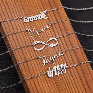 Custom 316L Stainless Steel 14k 18k Gold Plated <b>Name</b> <b>Plate</b> Signature Nameplate Personalized Necklace for Women Men wholesale - Product Image 1